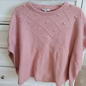 LOFT Pink Poncho Sweater